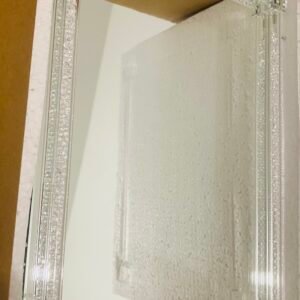 Plateau miroir avec contours pierres blanches 19*27 cm