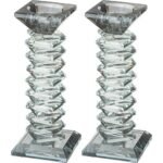 Paire de chandeliers élégants en cristal 17,5 cm