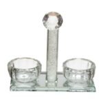 Salière Poivrière Cristal Chabbat Fêtes Juives 12cm