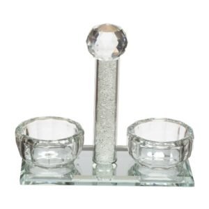 Salière Poivrière Cristal Chabbat Fêtes Juives 12cm