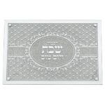 Plateau à hallah élégant en verre avec miroir et paillettes 45 x 30 cm